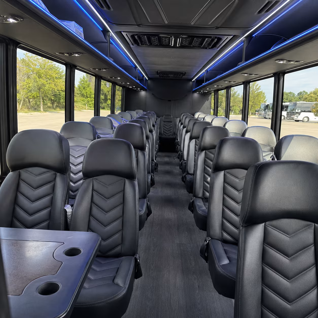 columbia 28 passenger minibus interior