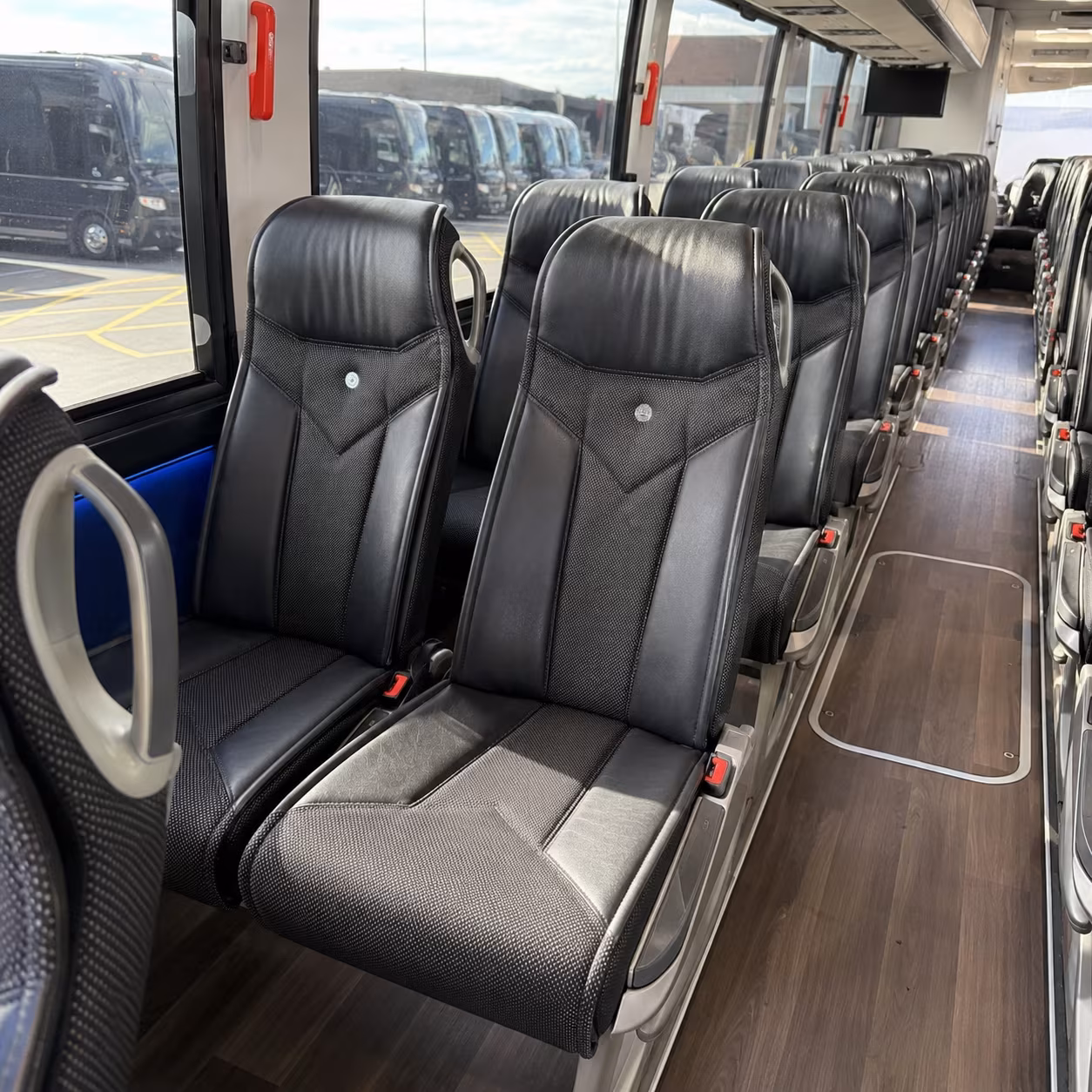 columbia 40 passenger charter bus interior